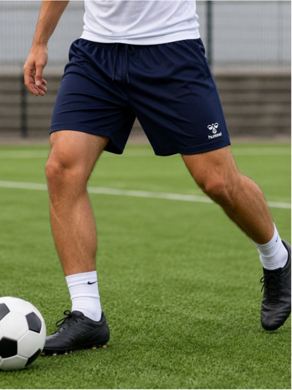 Hummel Men’s Soccer Training Shorts Navy Blue Size Medium Athletic Football